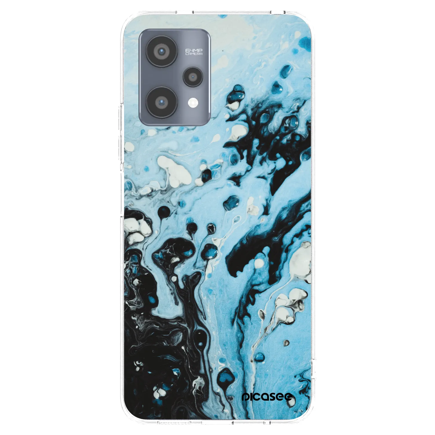 Picasee átlátszó szilikon tok az alábbi mobiltelefonokra Realme 9 Pro 5G - Organic blue