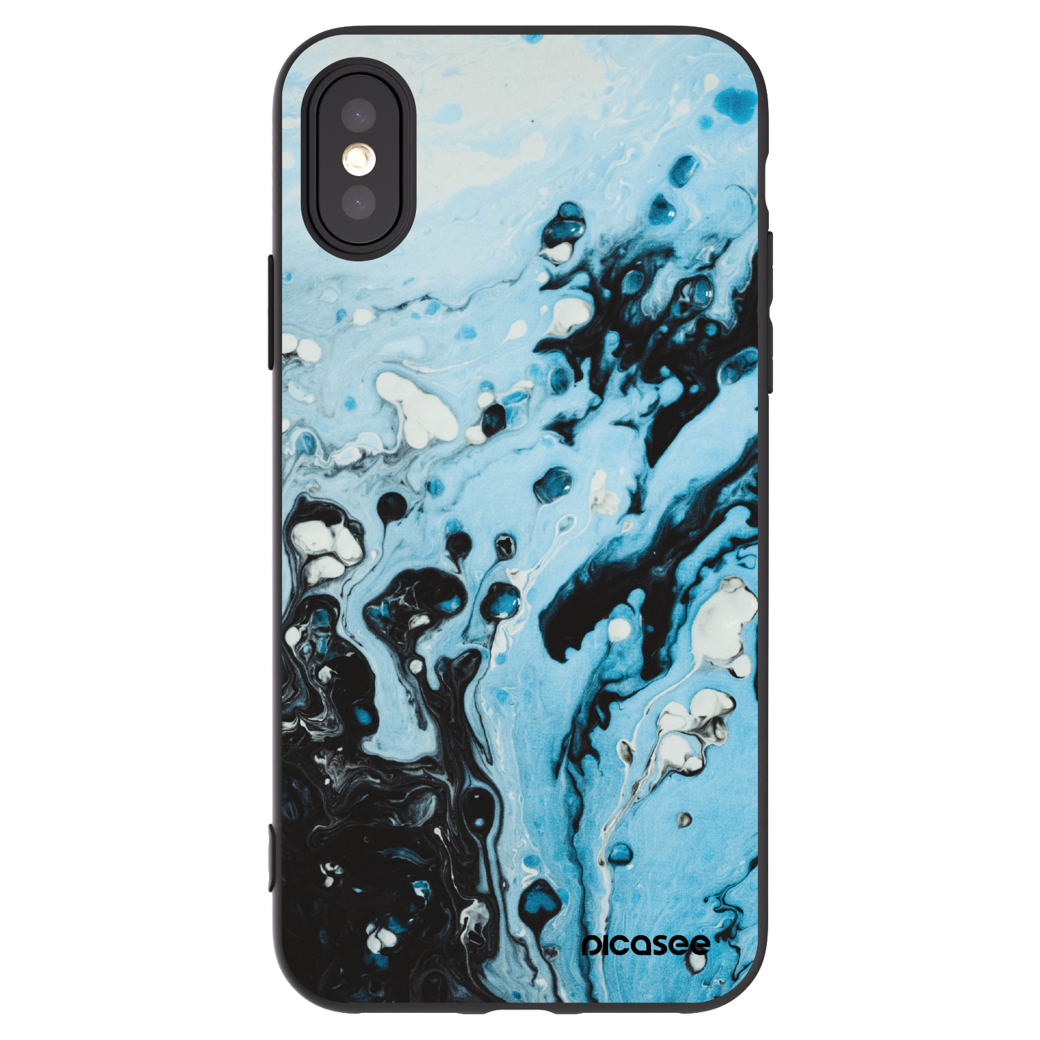 Picasee fekete szilikon tok az alábbi mobiltelefonokra Apple iPhone X/XS - Organic blue