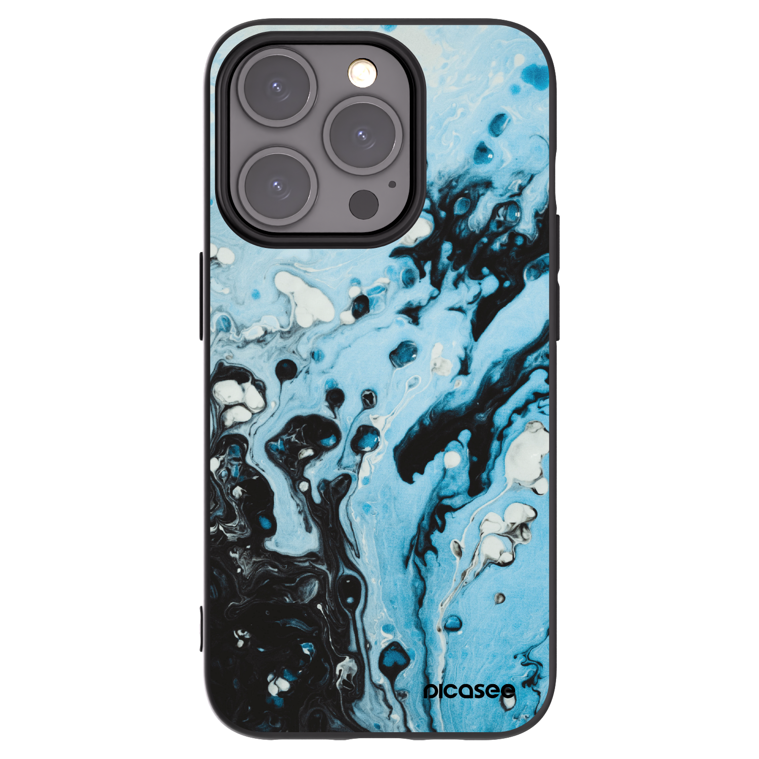 Picasee fekete szilikon tok az alábbi mobiltelefonokra Apple iPhone 15 Pro - Organic blue