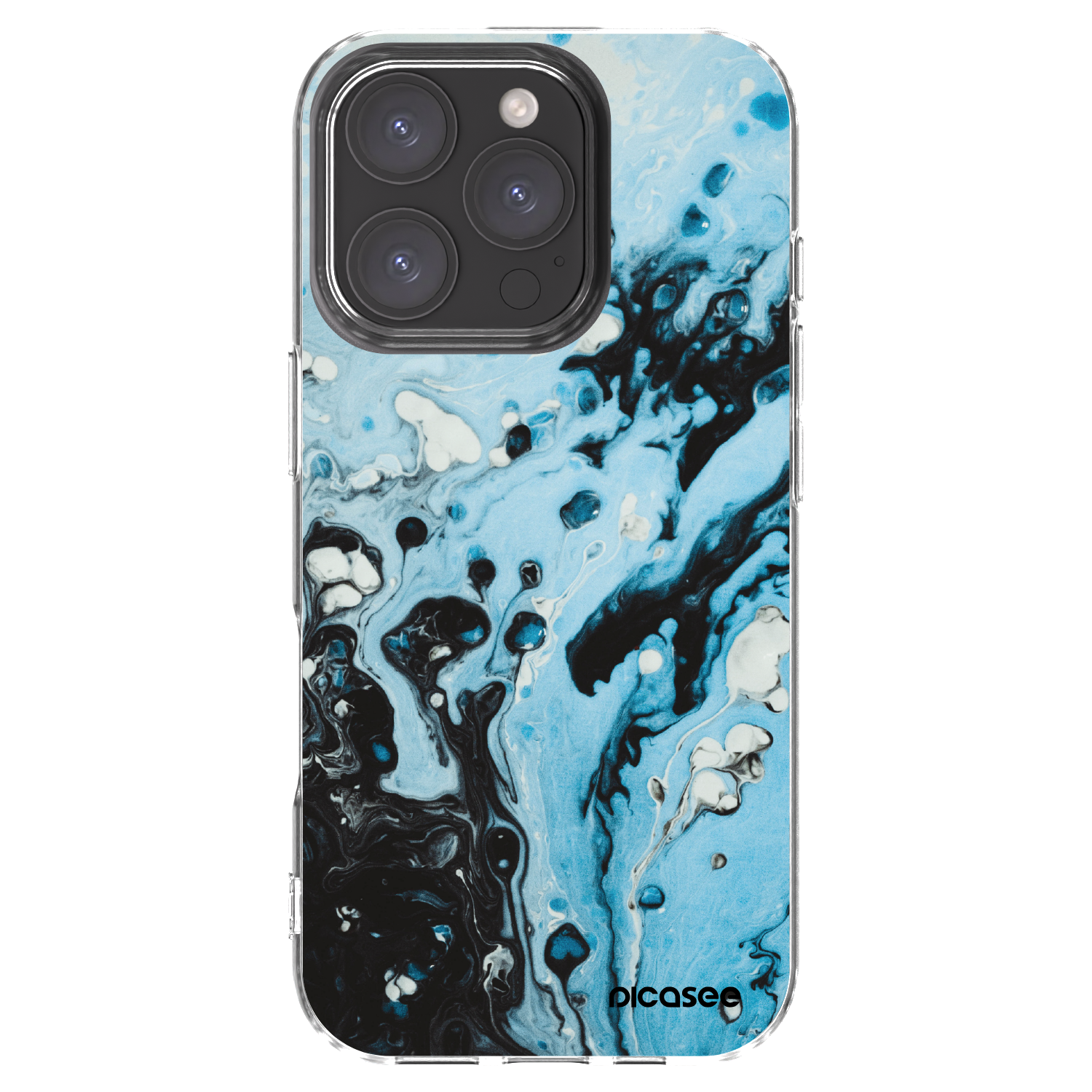 Picasee átlátszó szilikon tok az alábbi mobiltelefonokra Apple iPhone 16 Pro - Organic blue