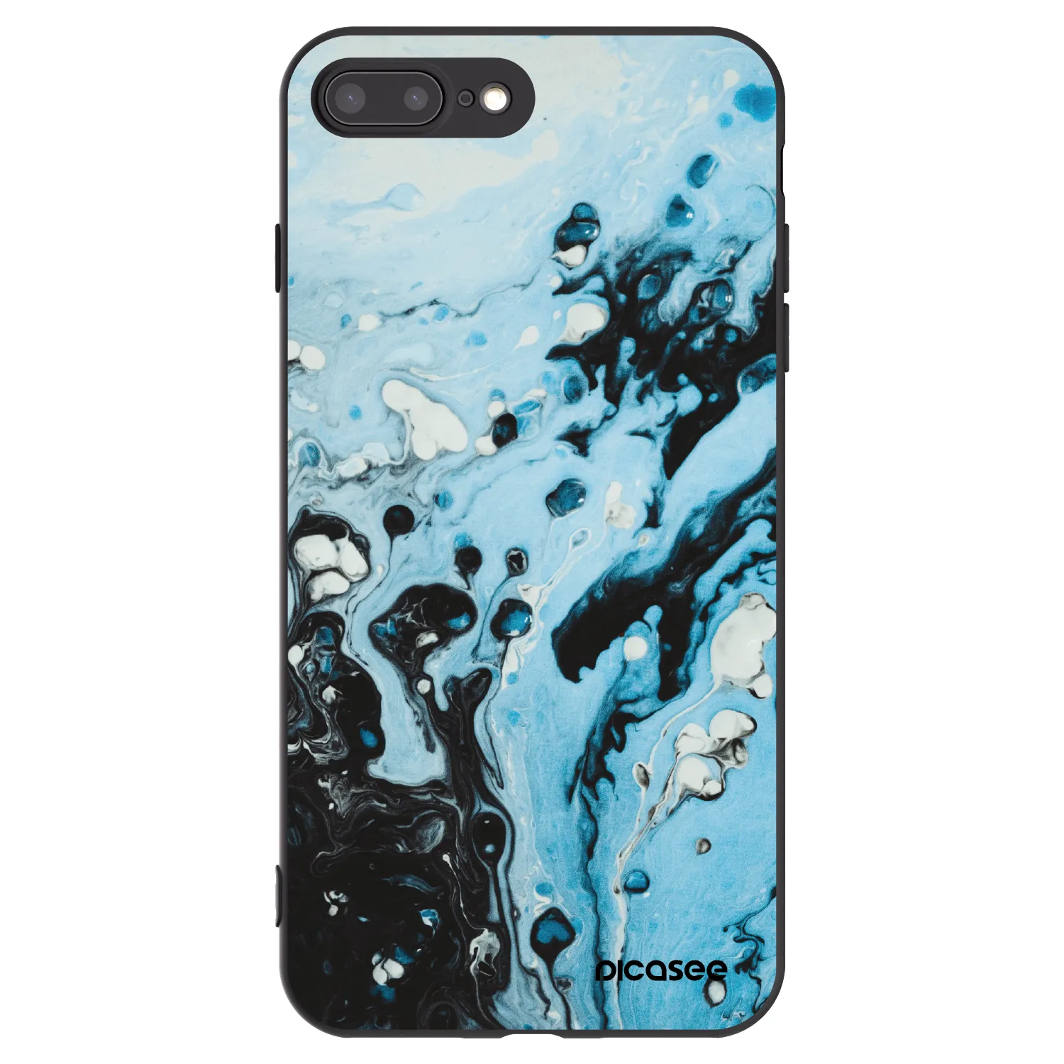 Picasee fekete szilikon tok az alábbi mobiltelefonokra Apple iPhone 7 Plus - Organic blue