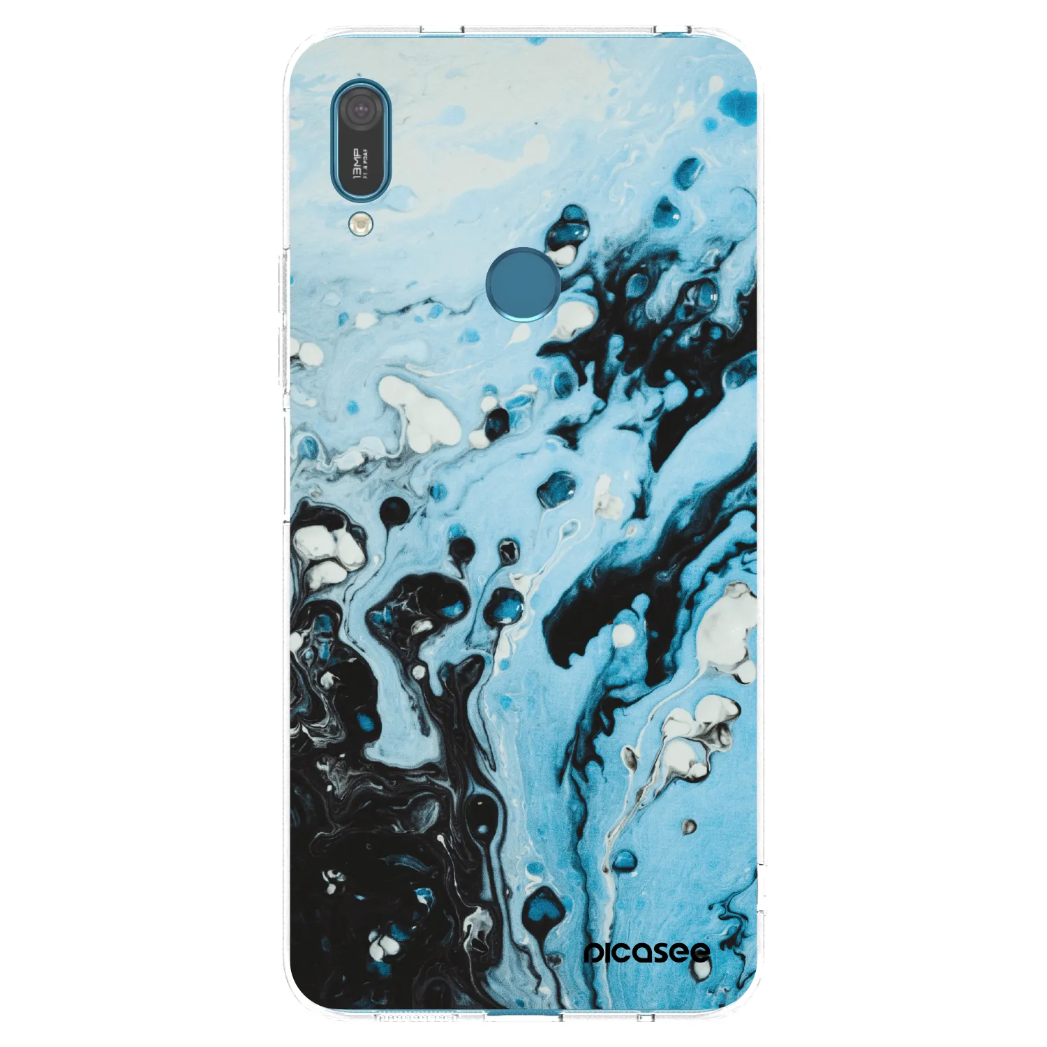 Picasee átlátszó szilikon tok az alábbi mobiltelefonokra Huawei Y7 2019 - Organic blue