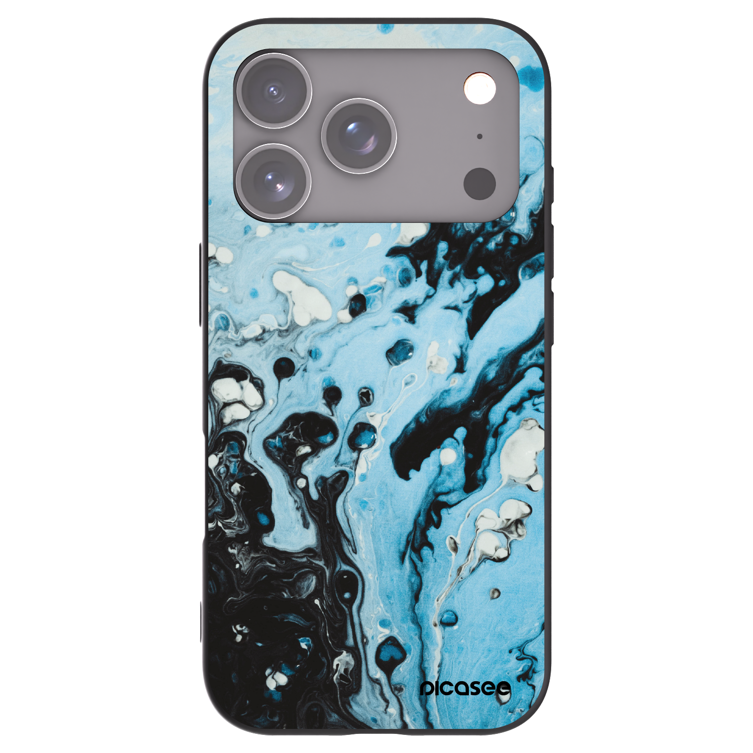 Picasee fekete szilikon tok az alábbi mobiltelefonokra Apple iPhone 17 Pro - Organic blue