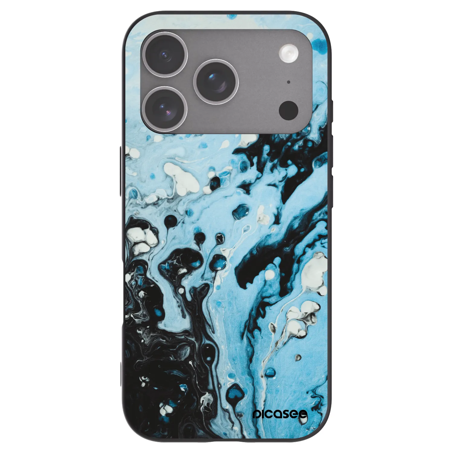 Picasee fekete szilikon tok az alábbi mobiltelefonokra Apple iPhone 18 Pro - Organic blue