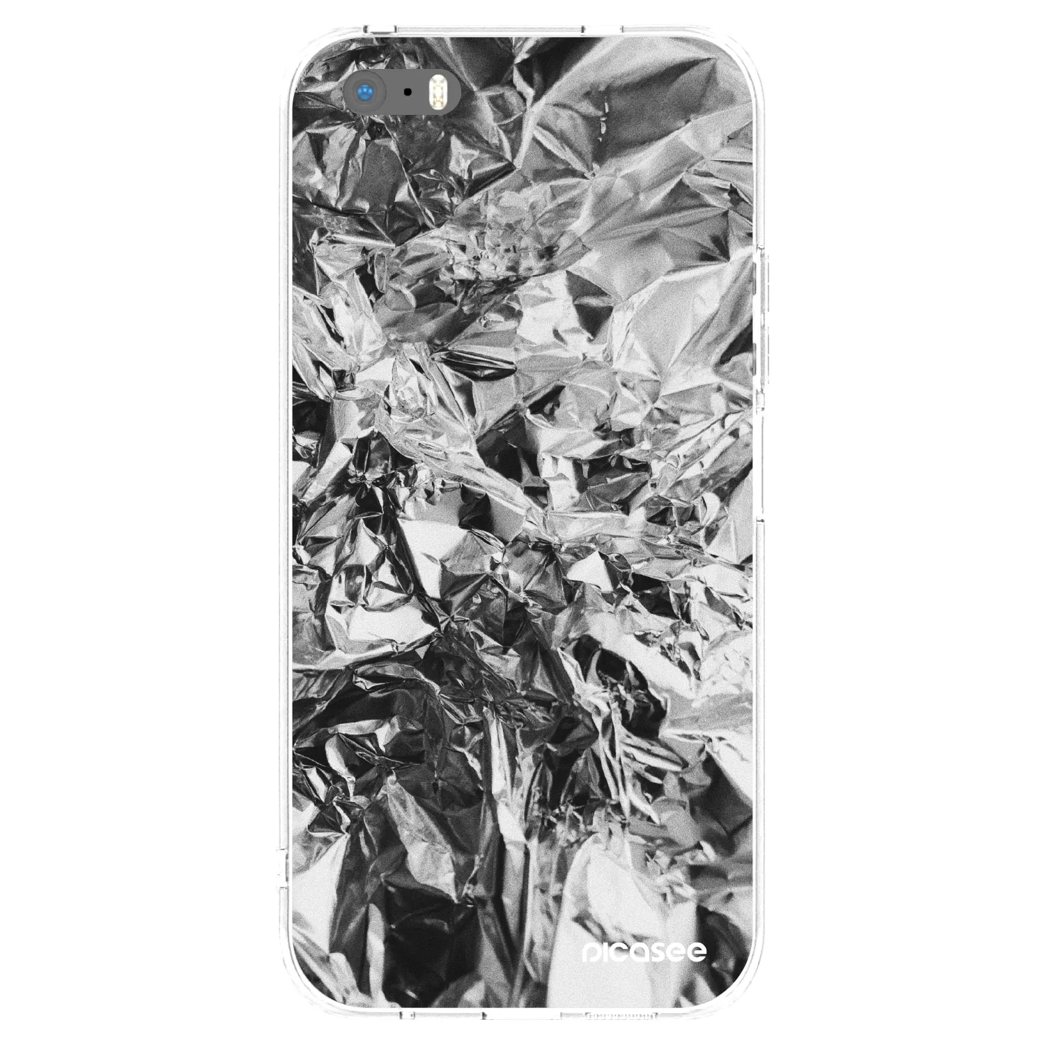Picasee átlátszó szilikon tok az alábbi mobiltelefonokra Apple iPhone 5/5S/SE - Chrome