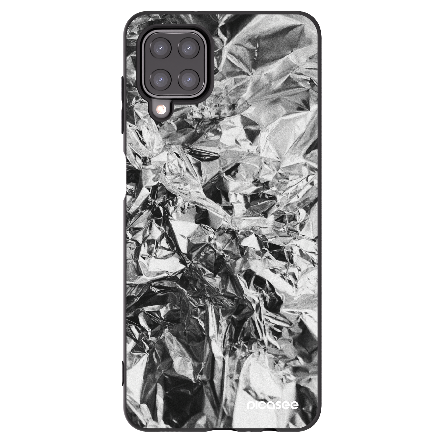 Picasee fekete szilikon tok az alábbi mobiltelefonokra Samsung Galaxy A12 A125F - Chrome