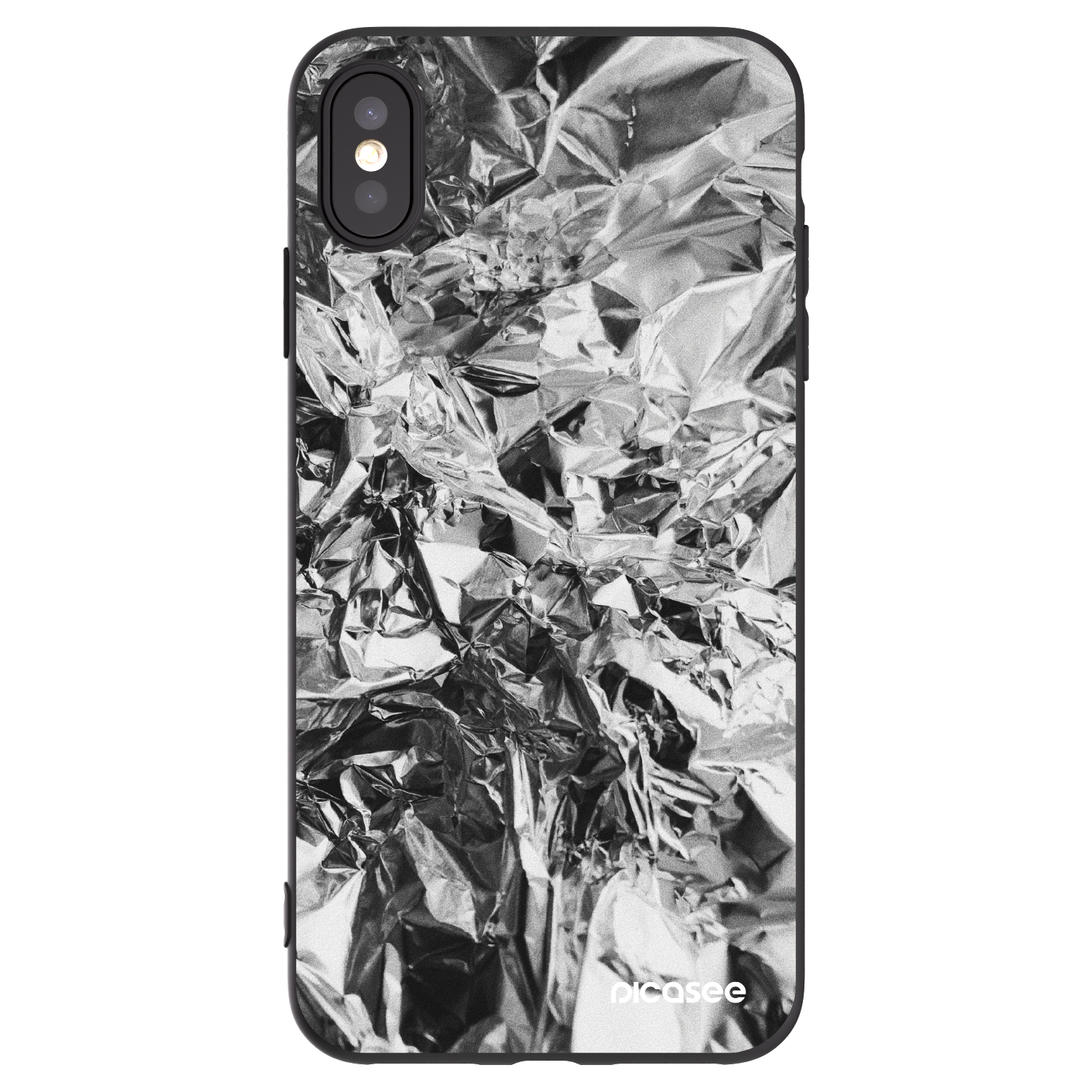 Picasee fekete szilikon tok az alábbi mobiltelefonokra Apple iPhone XS Max - Chrome