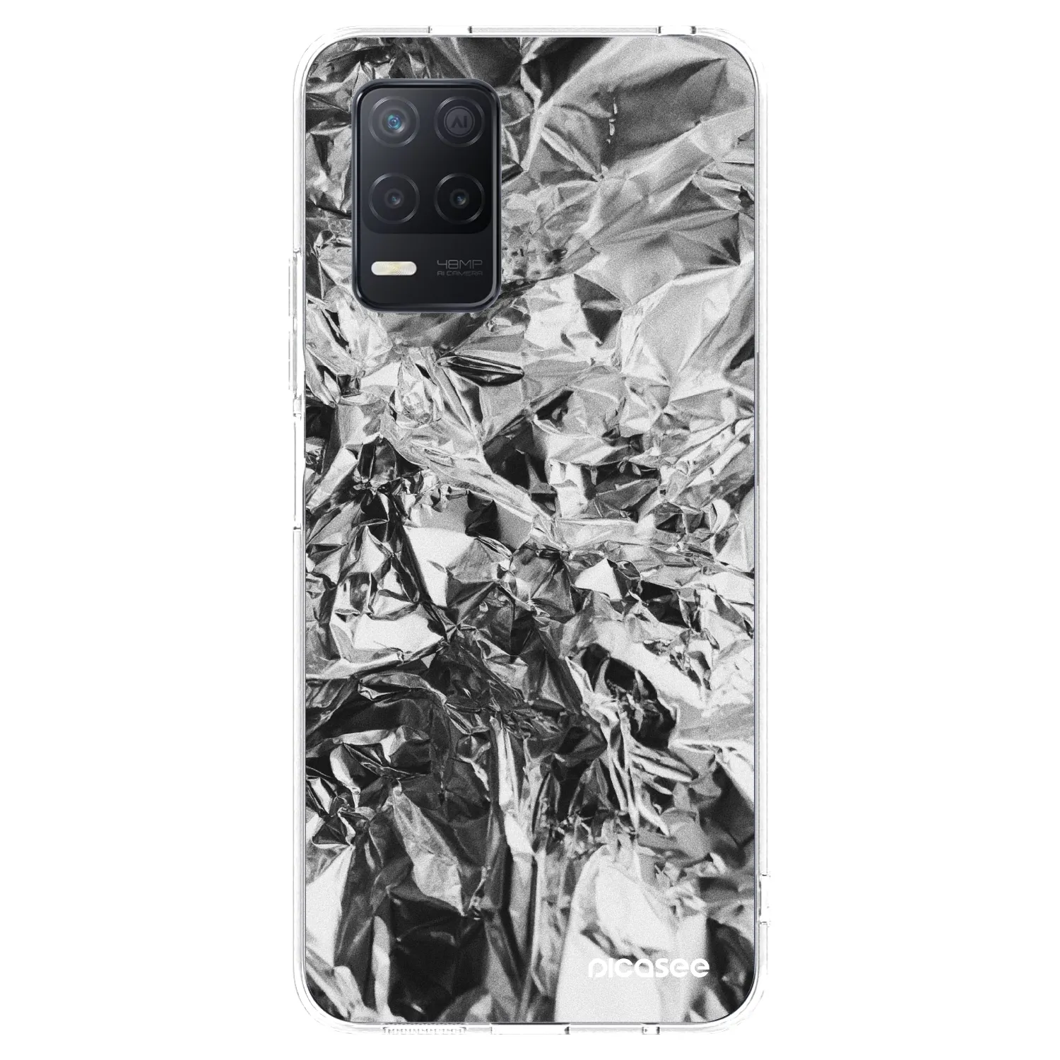 Picasee átlátszó szilikon tok az alábbi mobiltelefonokra Realme 8 5G - Chrome