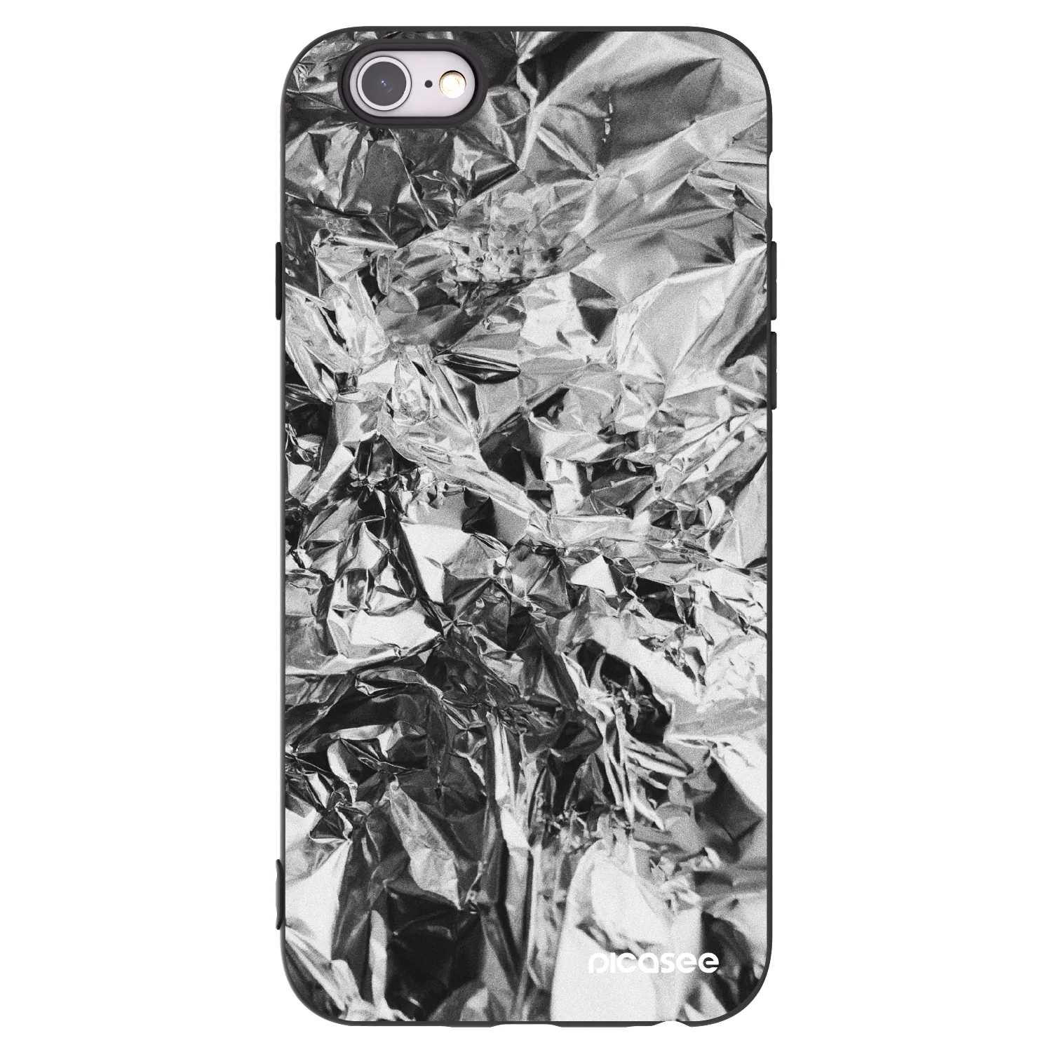 Picasee fekete szilikon tok az alábbi mobiltelefonokra Apple iPhone 6/6S - Chrome