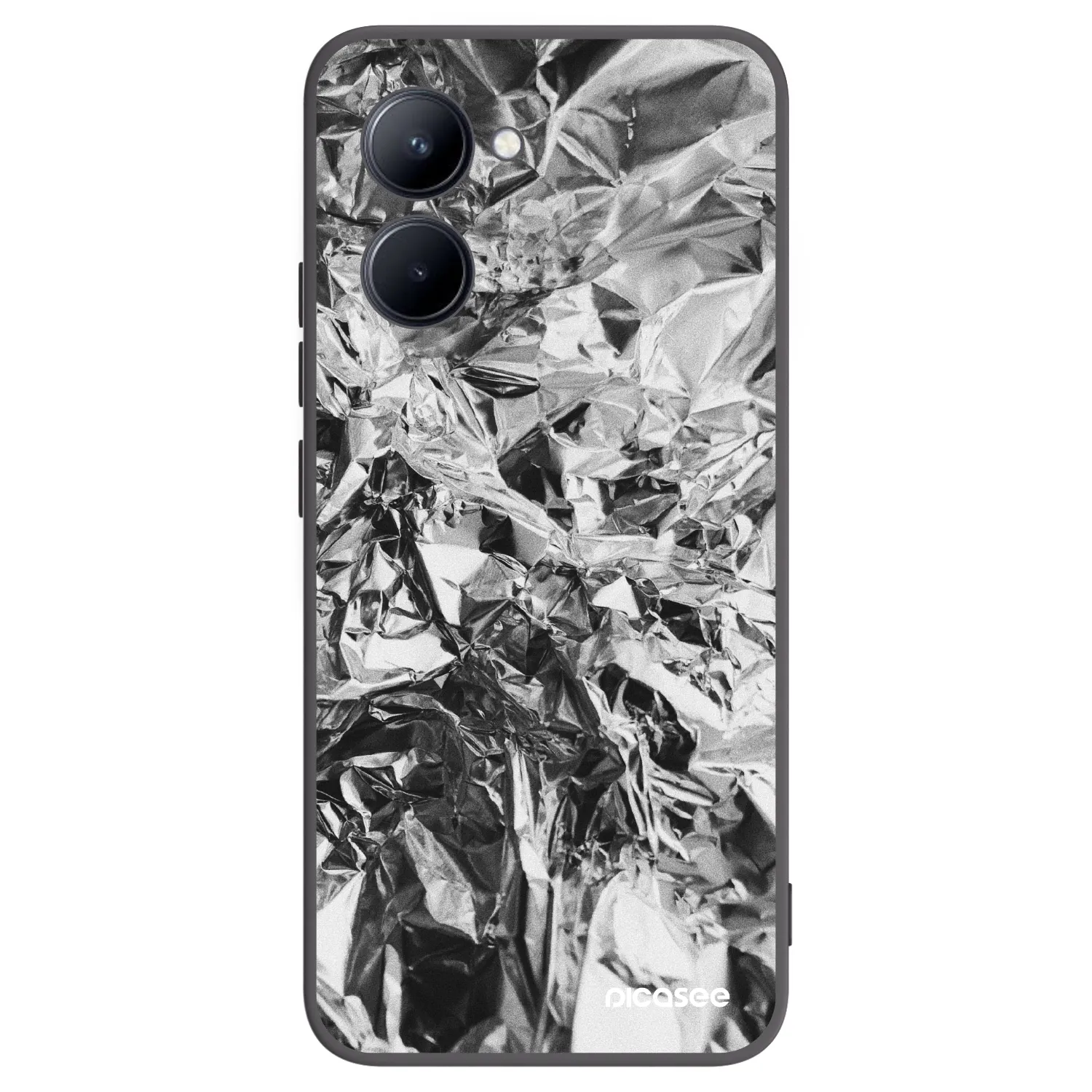 Picasee fekete szilikon tok az alábbi mobiltelefonokra Realme C33 (2023) - Chrome