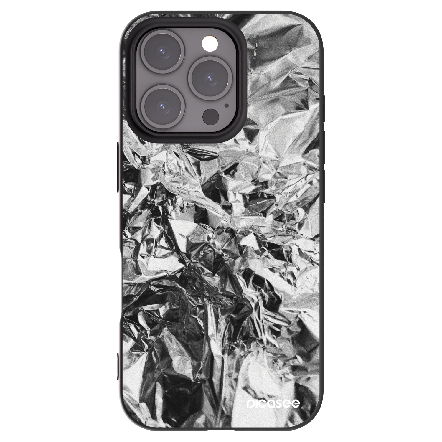 Picasee fekete szilikon tok az alábbi mobiltelefonokra Apple iPhone 16 Pro - Chrome
