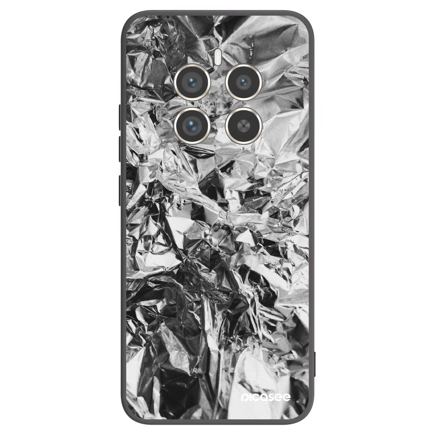 Picasee fekete szilikon tok az alábbi mobiltelefonokra Realme 12 Pro 5G - Chrome