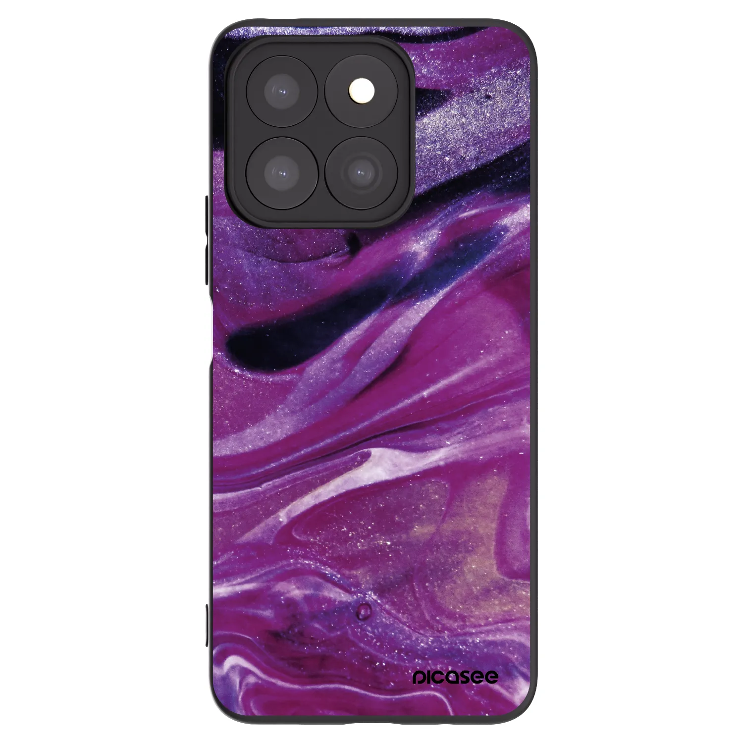 Picasee fekete szilikon tok az alábbi mobiltelefonokra Honor X8b - Purple glitter
