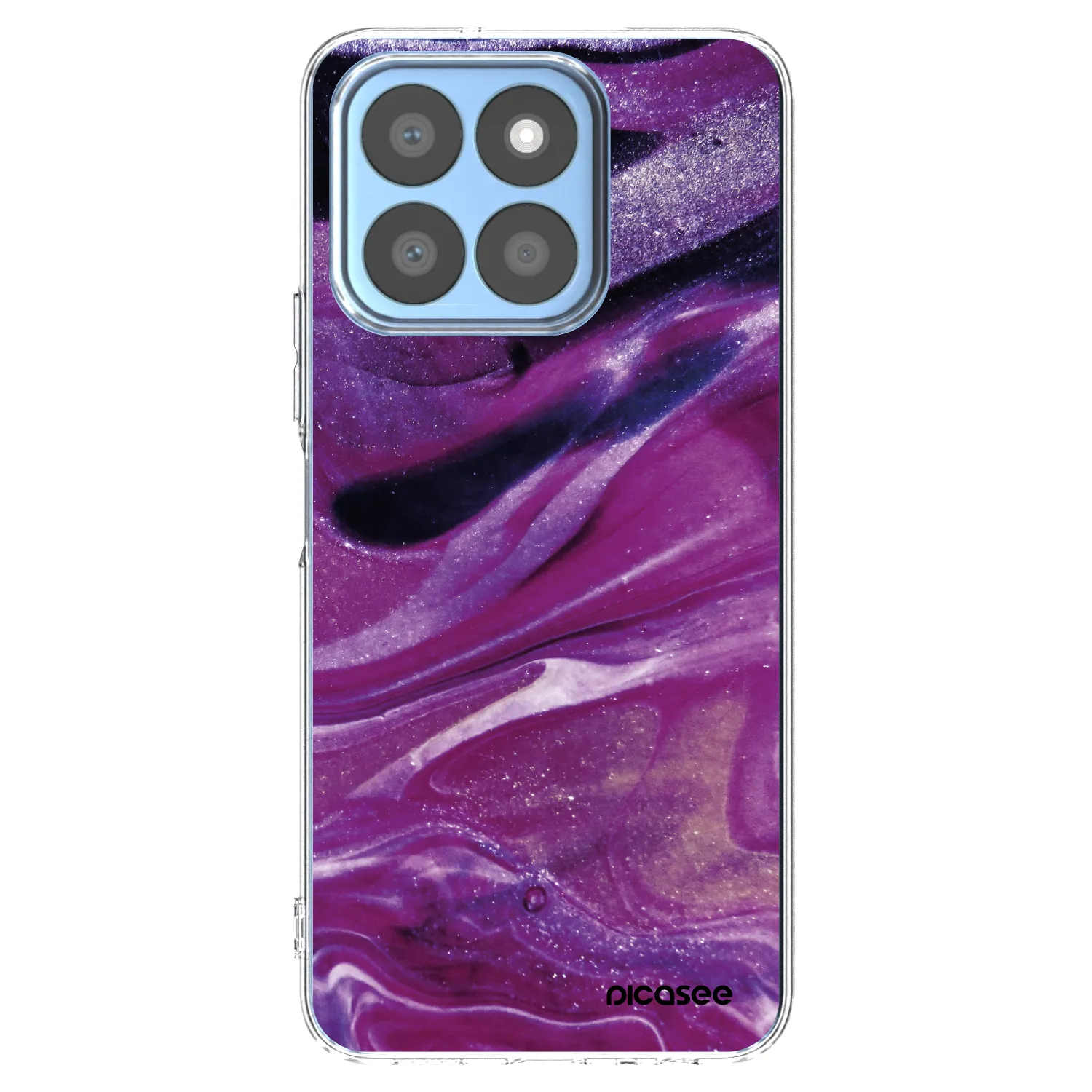 Picasee átlátszó szilikon tok az alábbi mobiltelefonokra Honor X8b - Purple glitter