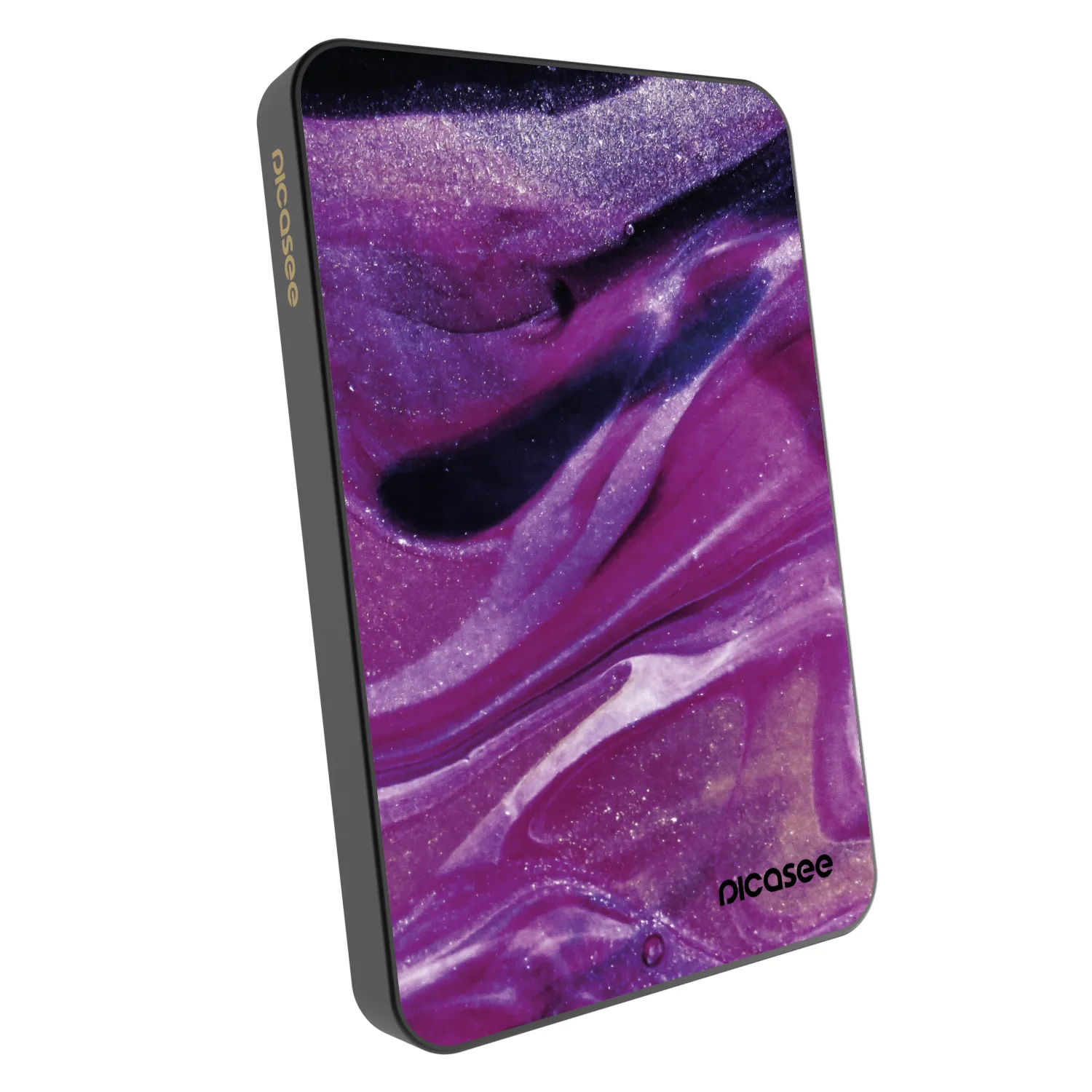 Picasee Powerbank MagSafe 5 000 mAh Szürke - Purple glitter