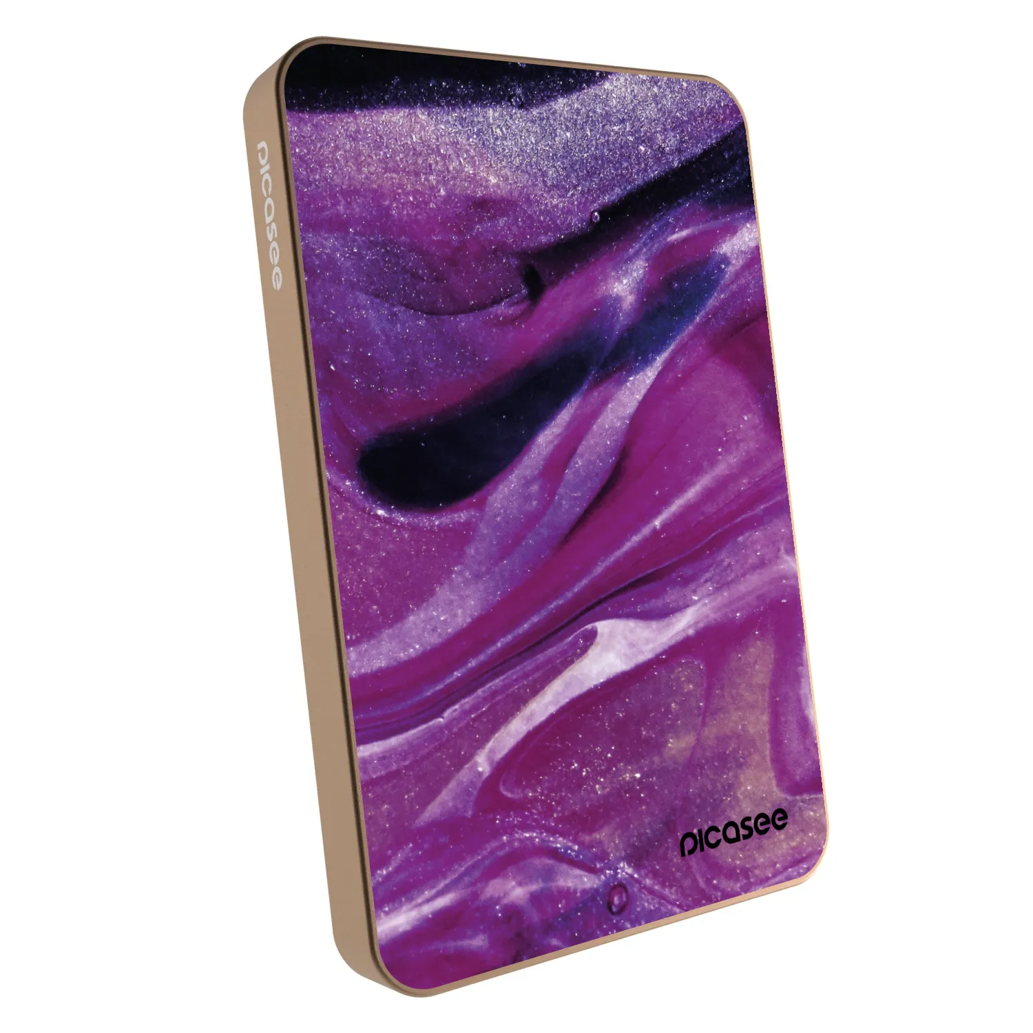 Picasee Powerbank MagSafe 5 000 mAh Aranysárga - Purple glitter