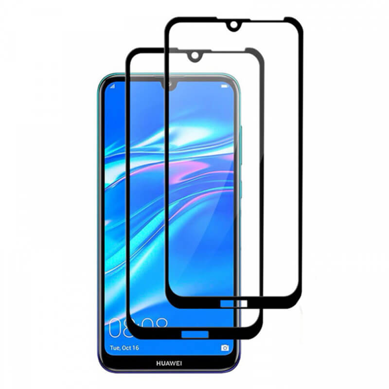3x Picasee 3D üvegfólia kerettel az alábbi mobiltelefonokra Huawei Y5 2019 - fekete - 2+1 ingyen