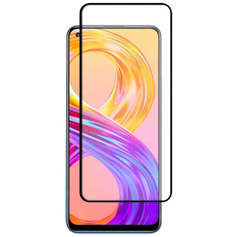 Picasee 3D üvegfólia kerettel az alábbi mobiltelefonokra Realme 8 Pro - fekete