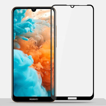 3D üvegfólia kerettel az alábbi mobiltelefonokra Huawei Y6 2019 - fekete