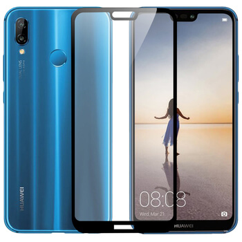 3D üvegfólia kerettel az alábbi mobiltelefonokra Huawei P20 Lite - fekete