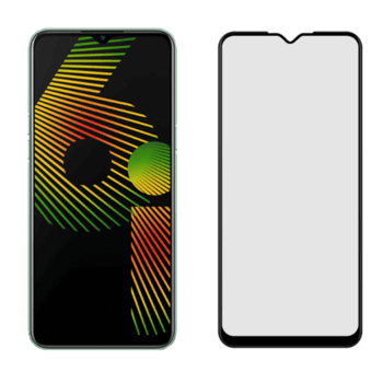 Picasee 3D üvegfólia kerettel az alábbi mobiltelefonokra Realme 6i - fekete