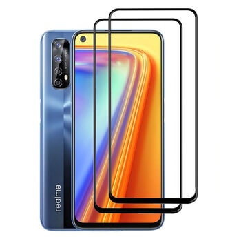 3x Picasee 3D üvegfólia kerettel az alábbi mobiltelefonokra Realme 7 - fekete - 2+1 ingyen