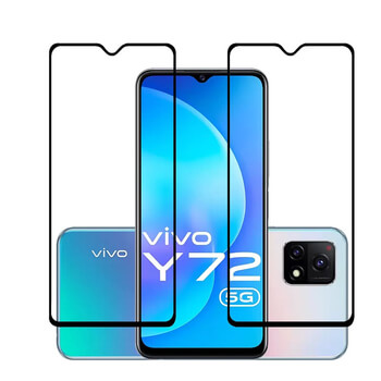 Picasee 3D üvegfólia kerettel az alábbi mobiltelefonokra Vivo Y72 5G - fekete