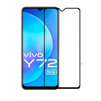 3D üvegfólia kerettel az alábbi mobiltelefonokra Vivo Y72 5G - fekete