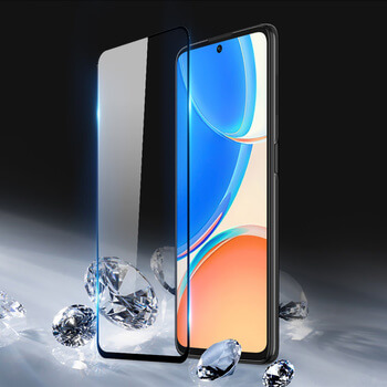 3x 3D üvegfólia kerettel az alábbi mobiltelefonokra Honor X8 5G - fekete