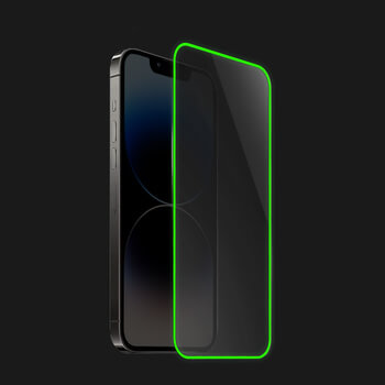 3x Picasee Keményített védőfólia a sötétben világító kerettel mobiltelefonokra Apple iPhone 12 Pro - Zöld