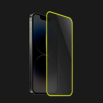 Keményített védőfólia a sötétben világító kerettel mobiltelefonokra Apple iPhone XR - Sárga