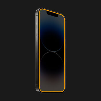 Picasee Keményített védőfólia a sötétben világító kerettel mobiltelefonokra Apple iPhone 14 Plus - Narancssárga