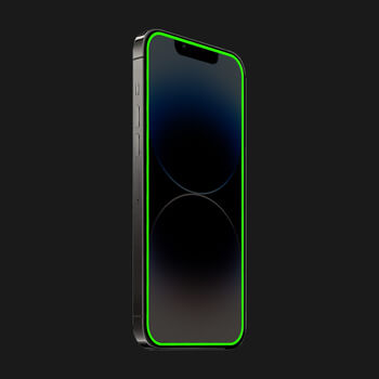 Picasee Keményített védőfólia a sötétben világító kerettel mobiltelefonokra Apple iPhone 6/6S - Zöld