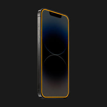 Picasee Keményített védőfólia a sötétben világító kerettel mobiltelefonokra Apple iPhone 15 - Narancssárga