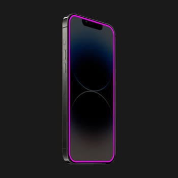 3x Picasee Keményített védőfólia a sötétben világító kerettel mobiltelefonokra Apple iPhone 15 Plus - Rózsaszín