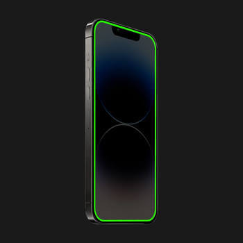 3x Picasee Keményített védőfólia a sötétben világító kerettel mobiltelefonokra Apple iPhone 15 Plus - Zöld