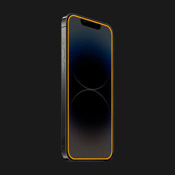 Picasee Keményített védőfólia a sötétben világító kerettel mobiltelefonokra Apple iPhone 15 Plus - Narancssárga