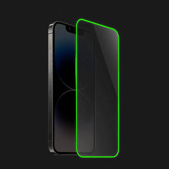 Keményített védőfólia a sötétben világító kerettel mobiltelefonokra Xiaomi Poco F2 Pro - Zöld