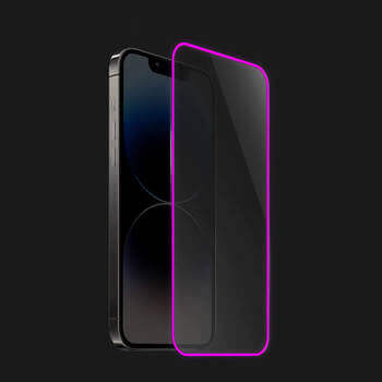 Keményített védőfólia a sötétben világító kerettel mobiltelefonokra Xiaomi Mi 10 - Rózsaszín