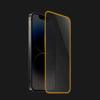 3x Picasee Keményített védőfólia a sötétben világító kerettel mobiltelefonokra Samsung Galaxy A40 A405F - Narancssárga