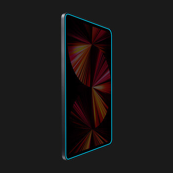 Picasee Védő edzett üveg világító kerettel a táblagép számára a Apple iPad mini 2019 (5. gen) - Kék