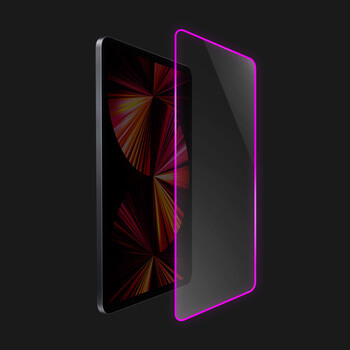 3x Picasee Védő edzett üveg világító kerettel a táblagép számára a Apple iPad 10,9" 2022 (10.generace) - Rózsaszín