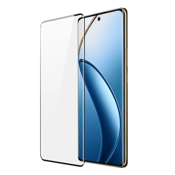 3D üvegfólia kerettel az alábbi mobiltelefonokra Realme 12 Pro 5G - fekete