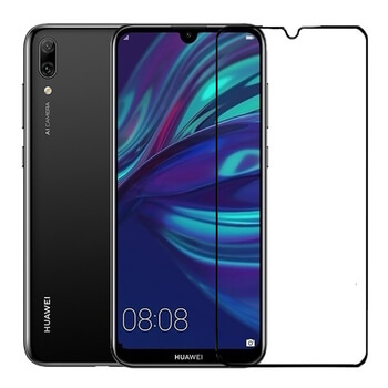 3x Picasee 3D üvegfólia kerettel az alábbi mobiltelefonokra Huawei Y7 2019 - fekete - 2+1 ingyen