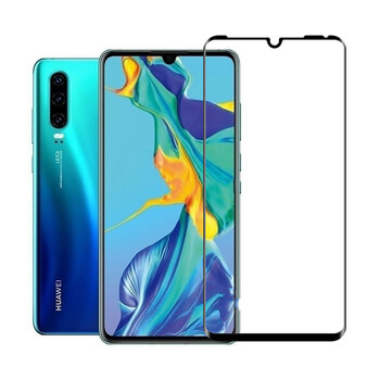 3D üvegfólia kerettel az alábbi mobiltelefonokra Huawei P30 - fekete