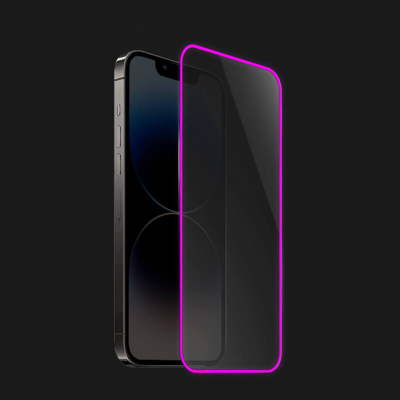 Picasee Keményített védőfólia a sötétben világító kerettel mobiltelefonokra Honor X8 4G - Rózsaszín