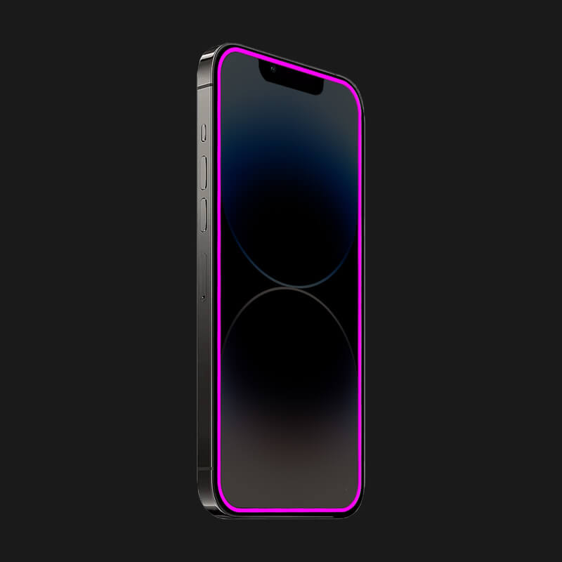 Keményített Védőfólia A Sötétben Világító Kerettel Mobiltelefonokra Apple IPhone 11 - Rózsaszín