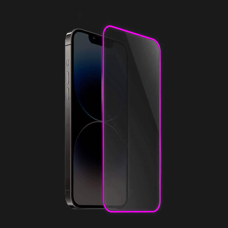 3x Picasee Keményített védőfólia a sötétben világító kerettel mobiltelefonokra Samsung Galaxy A40 A405F - Rózsaszín