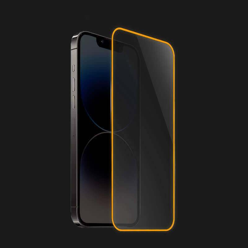 Picasee Keményített védőfólia a sötétben világító kerettel mobiltelefonokra Samsung Galaxy A23 A236B 5G - Narancssárga